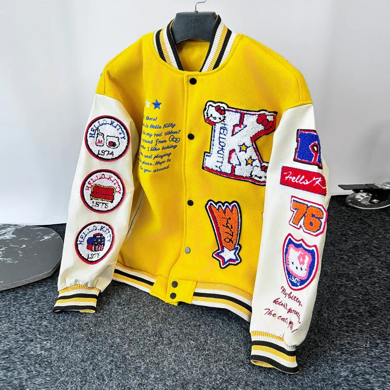 Hello Kitty Baseball Jacket Coat Hoodie